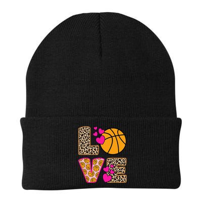 Cute Love Basketball Leopard Print Women Basketball Beanie