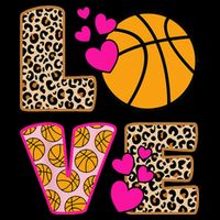 Cute Love Basketball Leopard Print Women Basketball 16 in Basic Backpack