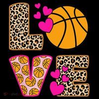 Cute Love Basketball Leopard Print Women Basketball Premium T-Shirt