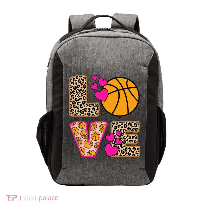 Cute Love Basketball Leopard Print Women Basketball Vector Backpack