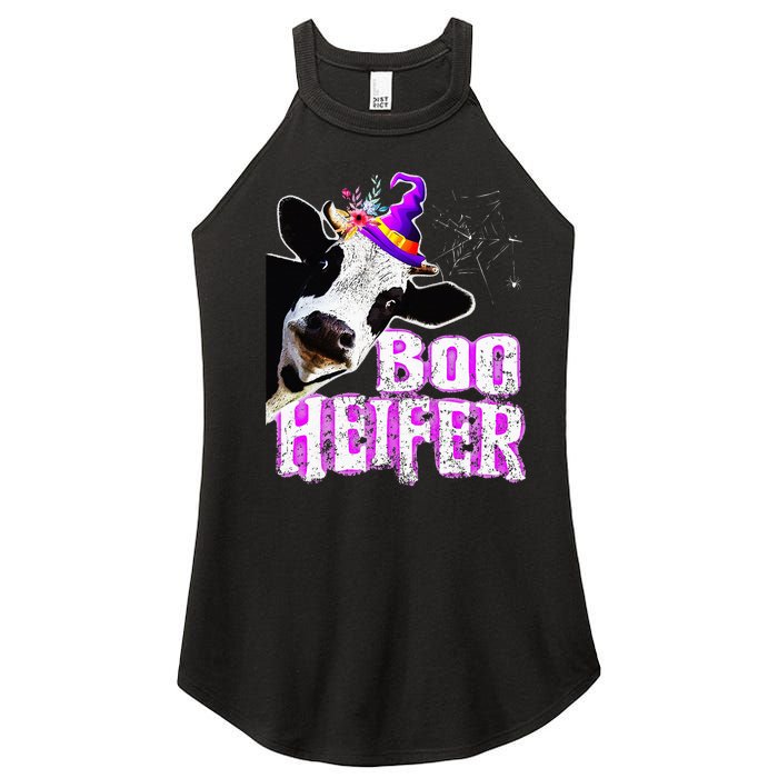 Cow Lover Boo Heifer Funny Halloween Farmer Gift Women’s Perfect Tri Rocker Tank