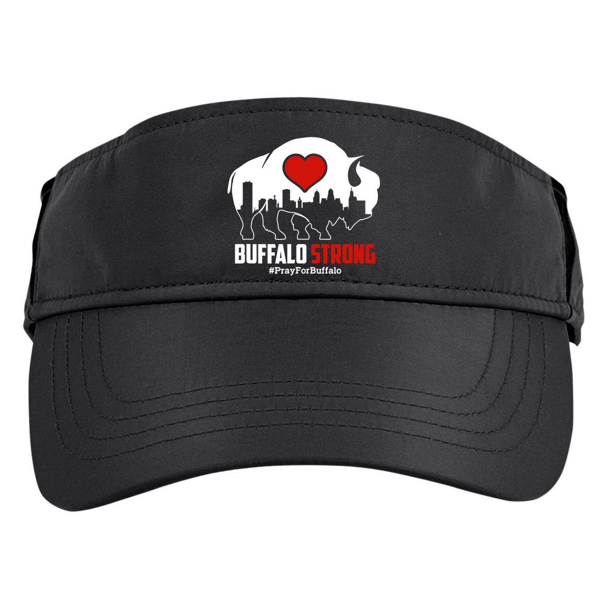 Choose Love Buffalo Strong Pray For Buffalo Adult Drive Performance Visor