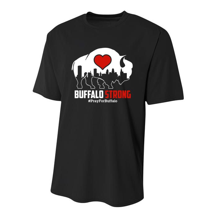 Choose Love Buffalo Strong Pray For Buffalo Youth Performance Sprint T-Shirt