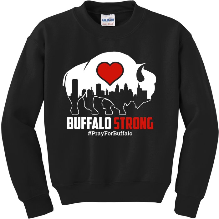 Choose Love Buffalo Strong Pray For Buffalo Kids Sweatshirt