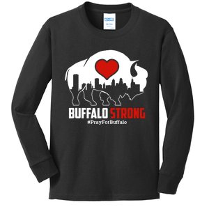 Choose Love Buffalo Strong Pray For Buffalo Kids Long Sleeve Shirt