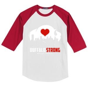 Choose Love Buffalo Strong Pray For Buffalo Kids Colorblock Raglan Jersey