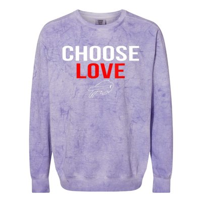 Choose Love Buffalo Stop Hate End Racism Choose Love Buffalo Colorblast Crewneck Sweatshirt