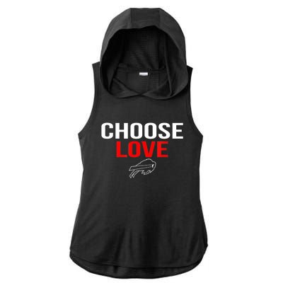 Choose Love Buffalo Stop Hate End Racism Choose Love Buffalo Ladies PosiCharge Tri-Blend Wicking Draft Hoodie Tank