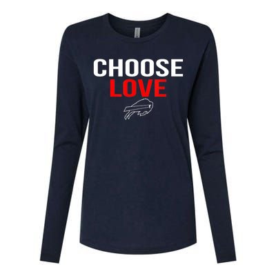 Choose Love Buffalo Stop Hate End Racism Choose Love Buffalo Womens Cotton Relaxed Long Sleeve T-Shirt