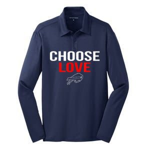 Choose Love Buffalo Stop Hate End Racism Choose Love Buffalo Silk Touch Performance Long Sleeve Polo