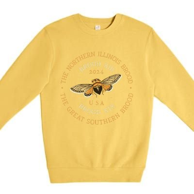 Cicada Lover Brood Xix & Xiii Emergence Summer 2024 Premium Crewneck Sweatshirt