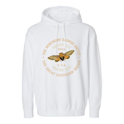 Cicada Lover Brood Xix & Xiii Emergence Summer 2024 Garment-Dyed Fleece Hoodie