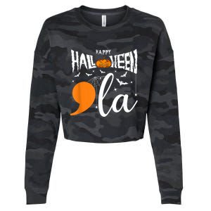 Comma La Boo Ghost Kamala Harris Halloween 2024 Cropped Pullover Crew