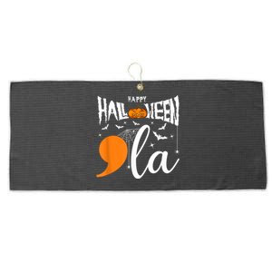 Comma La Boo Ghost Kamala Harris Halloween 2024 Large Microfiber Waffle Golf Towel