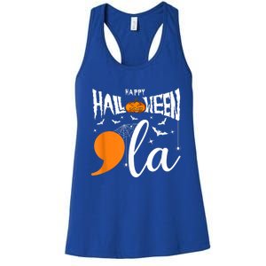 Comma La Boo Ghost Kamala Harris Halloween 2024 Women's Racerback Tank