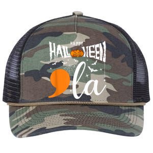 Comma La Boo Ghost Kamala Harris Halloween 2024 Retro Rope Trucker Hat Cap