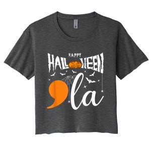 Comma La Boo Ghost Kamala Harris Halloween 2024 Women's Crop Top Tee