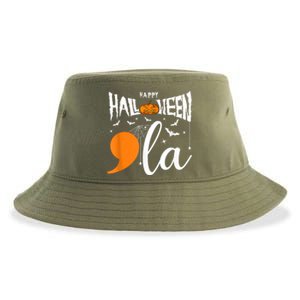 Comma La Boo Ghost Kamala Harris Halloween 2024 Sustainable Bucket Hat