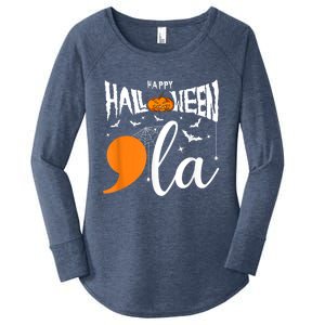 Comma La Boo Ghost Kamala Harris Halloween 2024 Women's Perfect Tri Tunic Long Sleeve Shirt