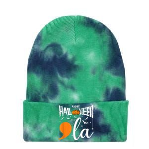 Comma La Boo Ghost Kamala Harris Halloween 2024 Tie Dye 12in Knit Beanie