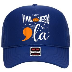 Comma La Boo Ghost Kamala Harris Halloween 2024 High Crown Mesh Back Trucker Hat