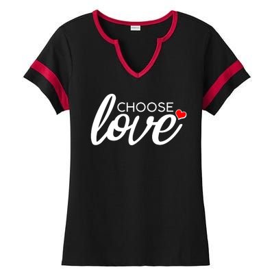 Choose Love Be Kind Ladies Halftime Notch Neck Tee