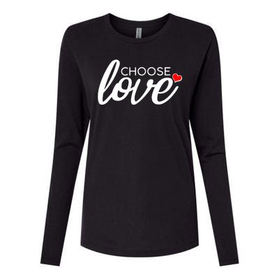 Choose Love Be Kind Womens Cotton Relaxed Long Sleeve T-Shirt