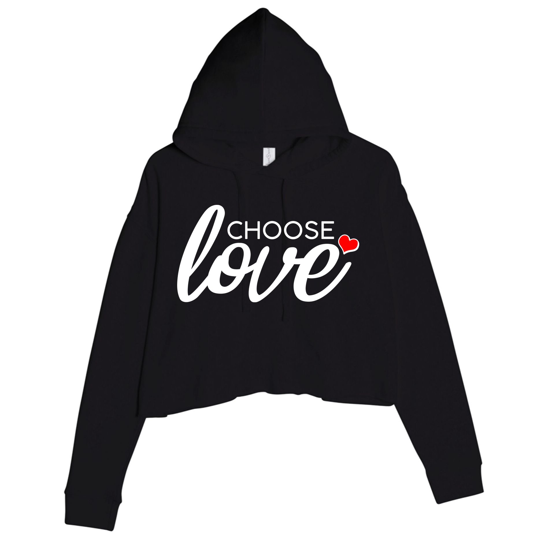 Choose Love Be Kind Crop Fleece Hoodie