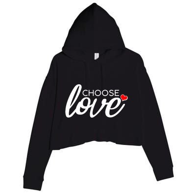 Choose Love Be Kind Crop Fleece Hoodie