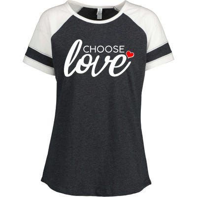 Choose Love Be Kind Enza Ladies Jersey Colorblock Tee