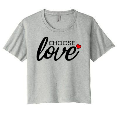 Choose Love Be Kind Women's Crop Top Tee