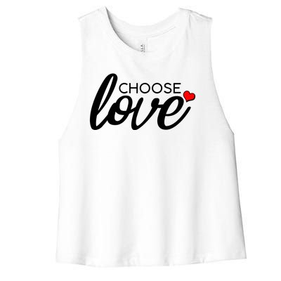 Choose Love Be Kind Women's Racerback Cropped Tank