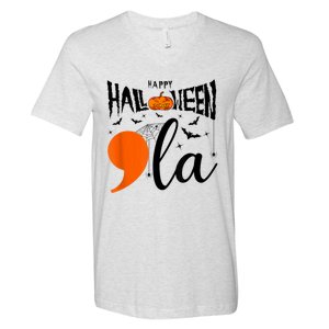 Comma La Boo Ghost Kamala Harris Halloween 2024 V-Neck T-Shirt