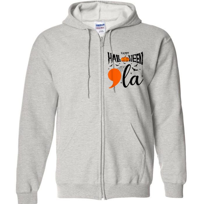 Comma La Boo Ghost Kamala Harris Halloween 2024 Full Zip Hoodie