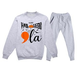 Comma La Boo Ghost Kamala Harris Halloween 2024 Premium Crewneck Sweatsuit Set