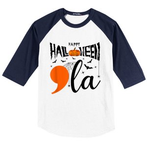 Comma La Boo Ghost Kamala Harris Halloween 2024 Baseball Sleeve Shirt