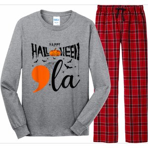 Comma La Boo Ghost Kamala Harris Halloween 2024 Long Sleeve Pajama Set