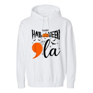 Comma La Boo Ghost Kamala Harris Halloween 2024 Garment-Dyed Fleece Hoodie