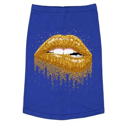 Cool Lips Bite Me Gold Sexy Lips Gift Doggie Tank