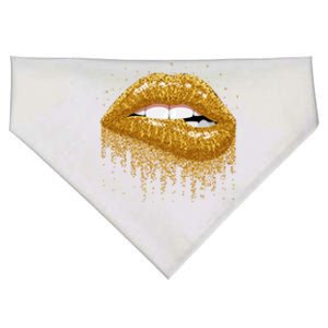 Cool Lips Bite Me Gold Sexy Lips Gift USA-Made Doggie Bandana