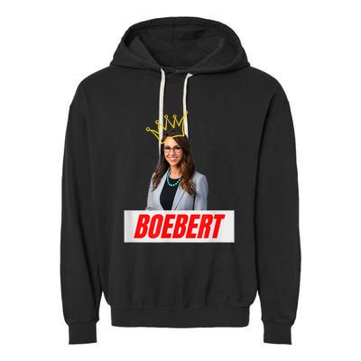 Congress Lauren Boebert With Crown Letter Box Name Garment-Dyed Fleece Hoodie