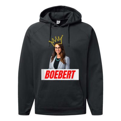 Congress Lauren Boebert With Crown Letter Box Name Performance Fleece Hoodie