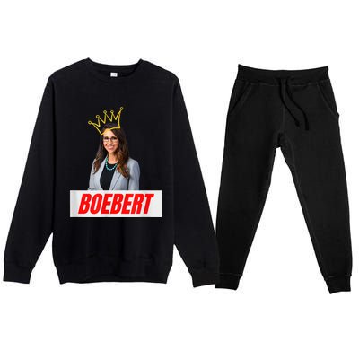 Congress Lauren Boebert With Crown Letter Box Name Premium Crewneck Sweatsuit Set