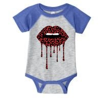 Cool Lips Bite Me Leopard Print Cheetahgift Valentines Meaningful Gift Infant Baby Jersey Bodysuit