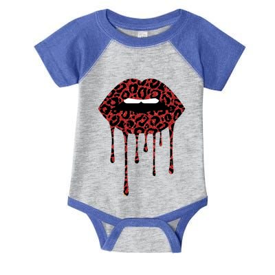 Cool Lips Bite Me Leopard Print Cheetahgift Valentines Meaningful Gift Infant Baby Jersey Bodysuit