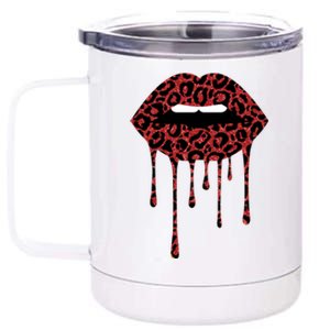 Cool Lips Bite Me Leopard Print Cheetahgift Valentines Meaningful Gift 12 oz Stainless Steel Tumbler Cup