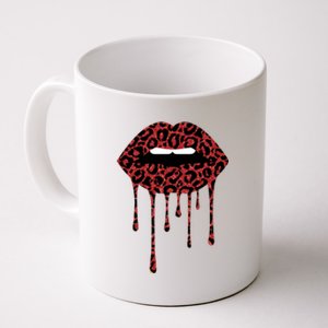 Cool Lips Bite Me Leopard Print Cheetahgift Valentines Meaningful Gift Coffee Mug