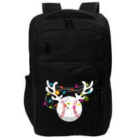 Christmas Lights Baseball Ball Funny Xmas Impact Tech Backpack