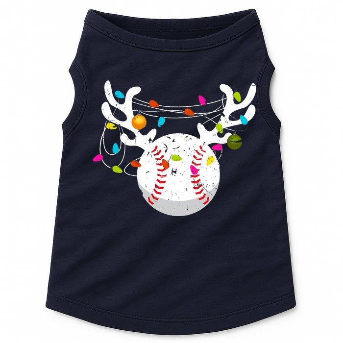 Christmas Lights Baseball Ball Funny Xmas Doggie Tank