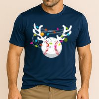 Christmas Lights Baseball Ball Funny Xmas Cooling Performance Crew T-Shirt
